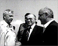Sharon(L) with then Israeli PMMenachem Begin (C) gave greenlight for invasion and atrocities