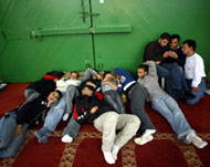 Palestinians are holding a sit-inat al-Aqsa Mosque's compound