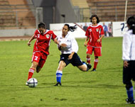 Jackline Jazrawi, in the whitejersey, plays in Abu Dhabi