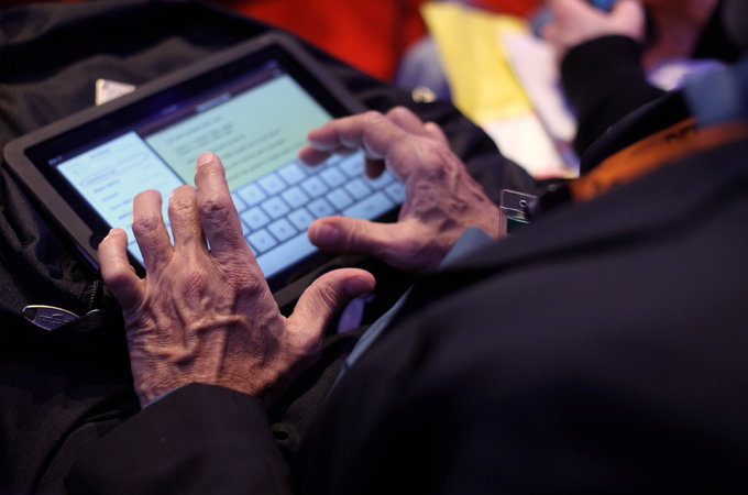 iPad being used