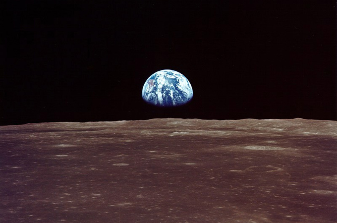 Earth and moon