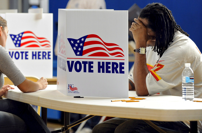Vote Here sign