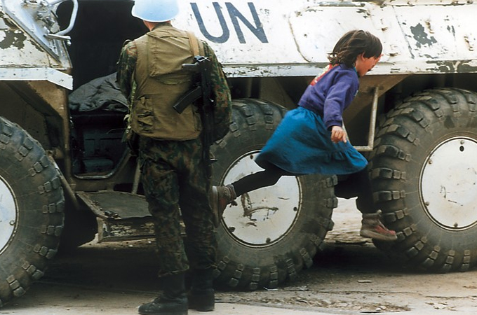 Child and tank