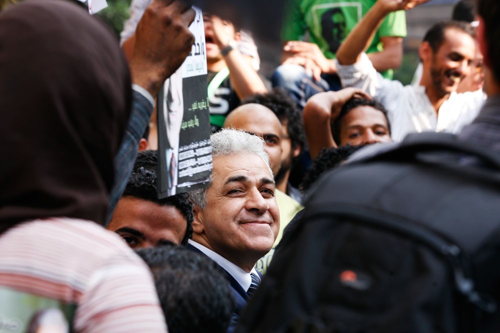 Hamdeen Sabahi campaigns in Cairo