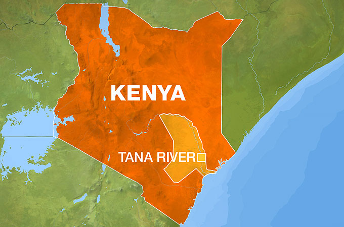 Kenya, Tana river map