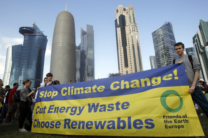 Doha climate protest