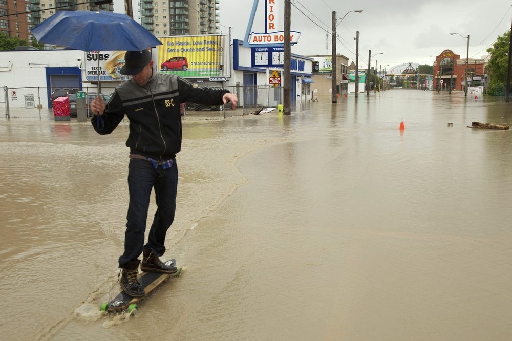 Board and brolly - getting around in style