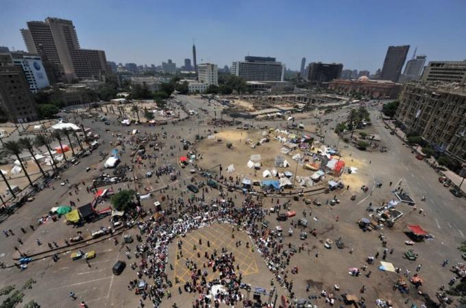 Egyptians after the presidency handover in Egypt