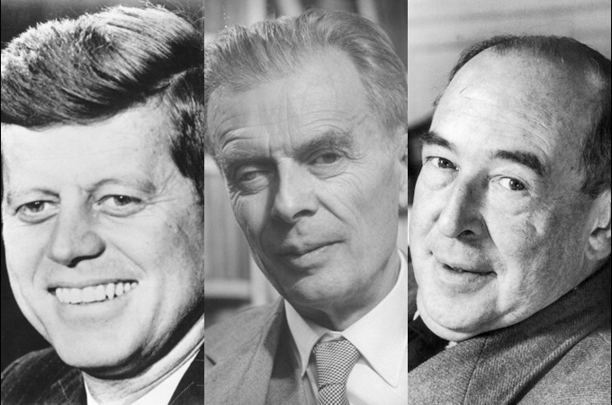 John F Kennedy, Aldous Huxley and CS Lewis [L-R] all died on November 22, 1963 [Getty Images]