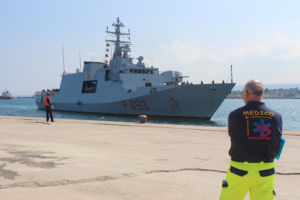 <p>Italian navy vessel Comandante Foscari arrived at Augusta port in Sicily on April 8, after rescuing 226 migrants. The rescue was part of operation Mare Nostrum (Our Sea), in which amphibious ships, unmanned drones and helicopters with infrared equipment cooperated to prevent deaths of migrants at sea. Mare Nostrum was launched in October 2013, following incidents off the Italian island of Lampedusa, in which hundreds of migrants drowned when their boats capsized.</p>
