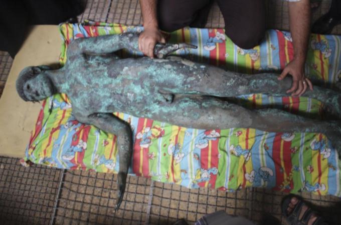The bronze Apollo statue found in Gaza is 1.7 metres tall and worth an estimated $340m [Reuters]