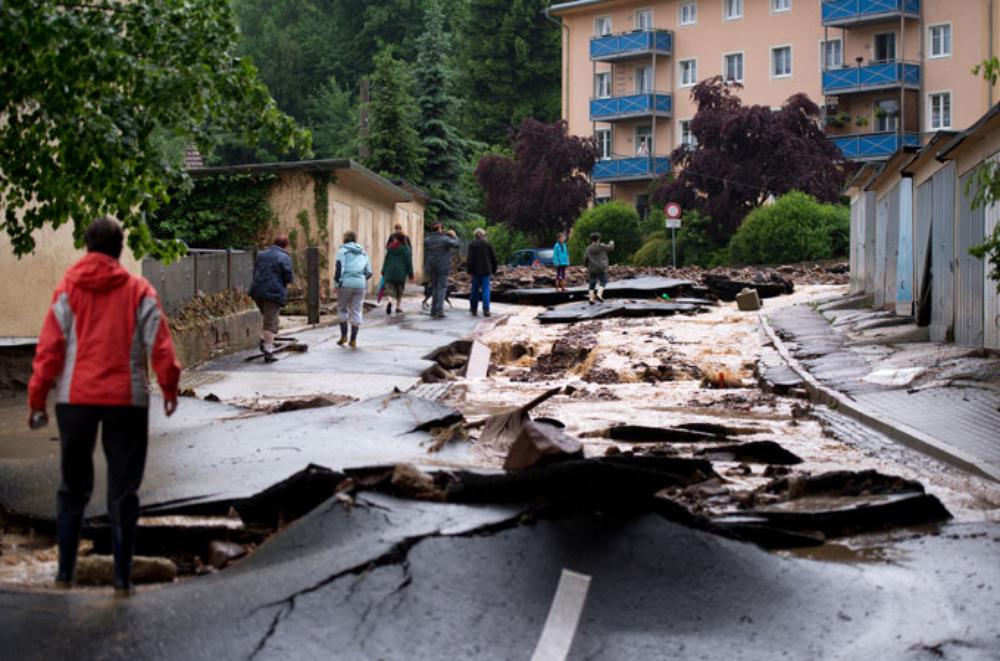 Torrential rain has caused major problems in Europe.