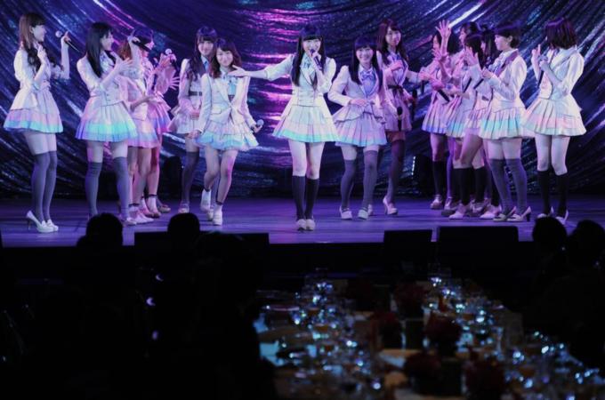 Members of Japanese pop group AKB48 were recently attacked by a man wielding a handsaw  [EPA]