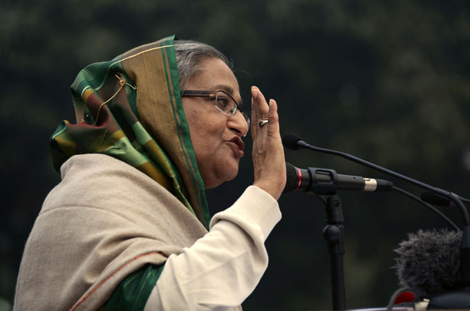 Prime Minister Sheikh Hasina won parliamentary elections in January amid opposition boycott [EPA]