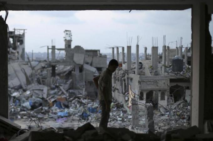 The one subject Abbas discussed at length at his UN speech was the construction of Gaza [Reuters]