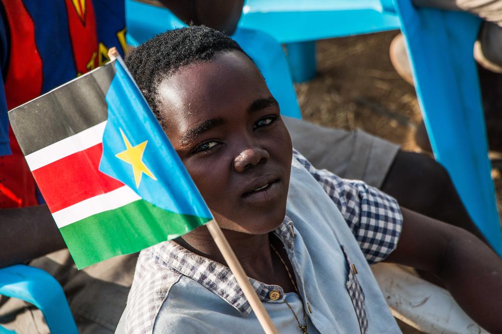 Thousands of people gathered at a political rally in South Sudan's capital Juba on Wednesday.