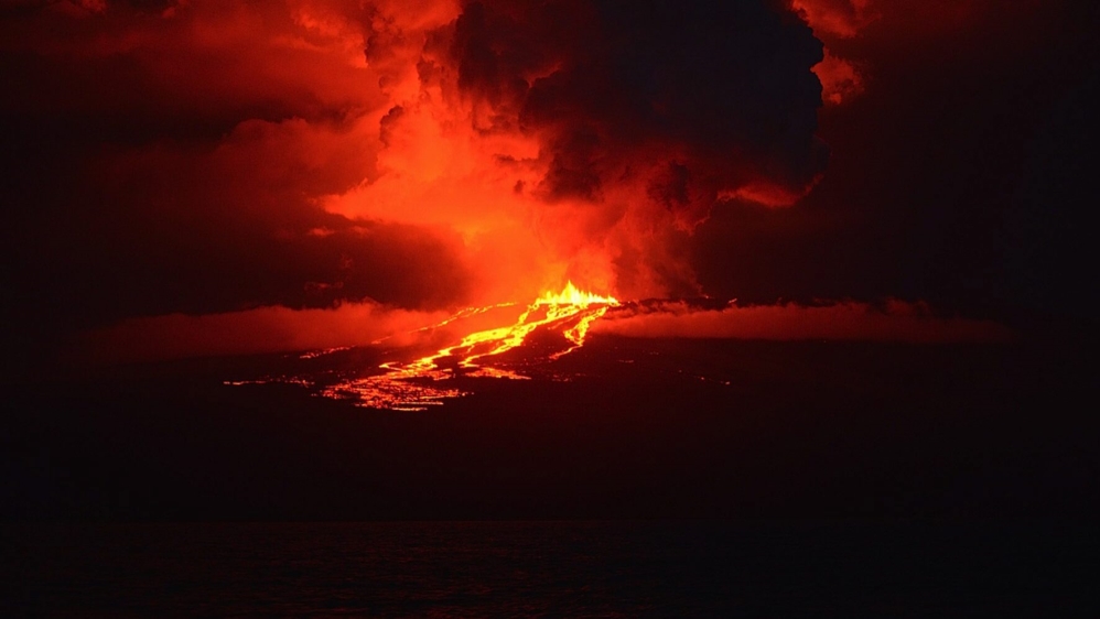  The 1.7km-high volcano began erupting at about 1:30am local time on Monday [EPA]