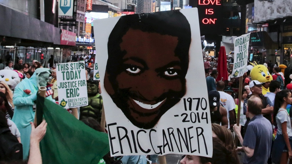Protesters march through Times Square, New York City, for Eric Garner