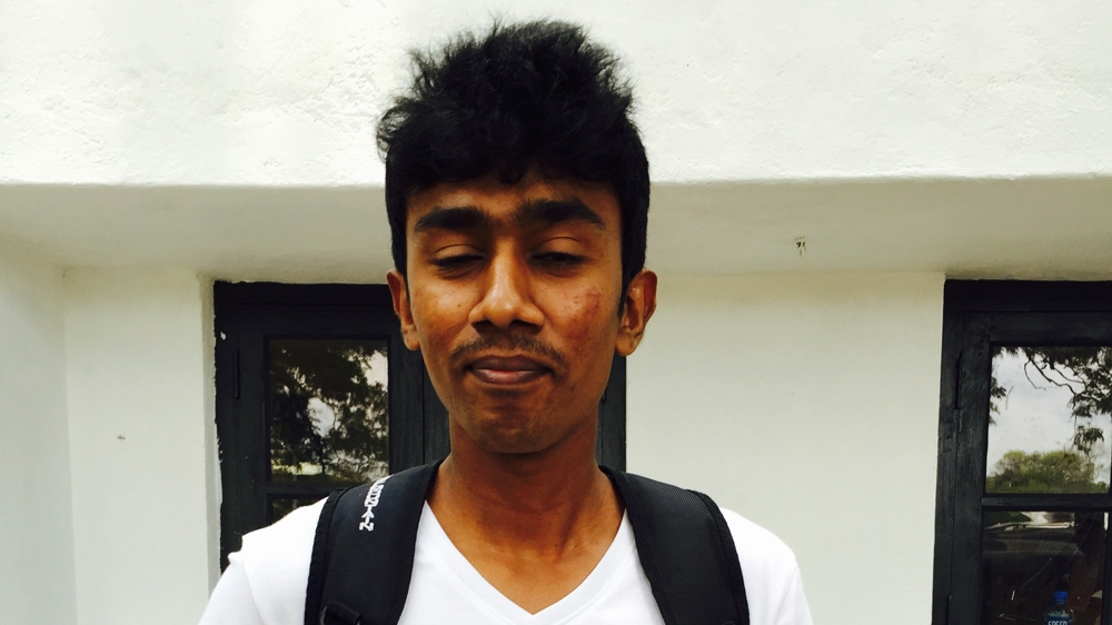 Student Buddhika Prasan said he is voting for equality for all Sri Lankans [Arpit Goel/Al Jazeera]