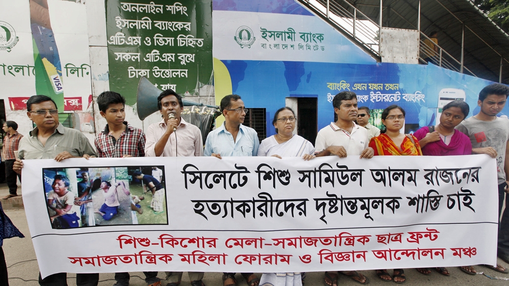Rakib's father said that he sent his son to work to supplement the family's income [Mahmud Hossain Opu/Al Jazeera]