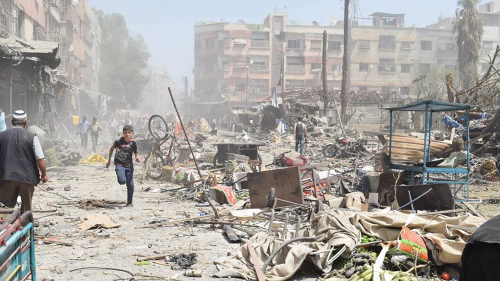 The main market in Douma has been targeted a number of times [Firas Abdullah]