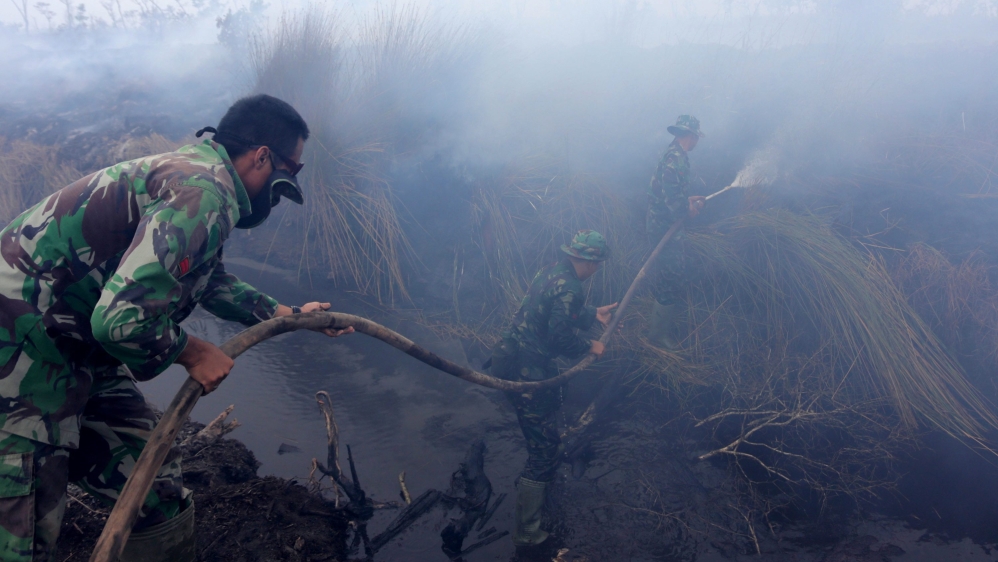 Forest fires on South Sumatera, Indonesia