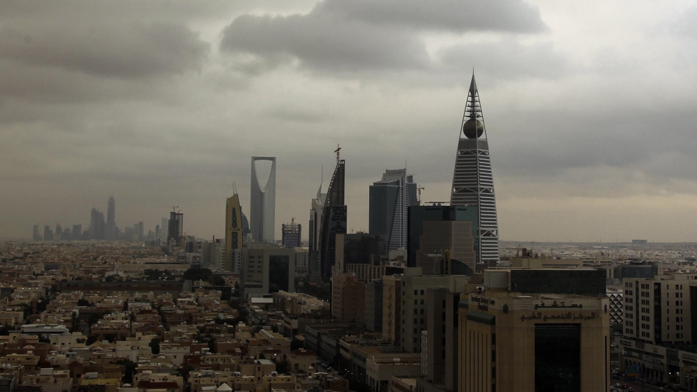 Clouds move over the Riyadh skyline