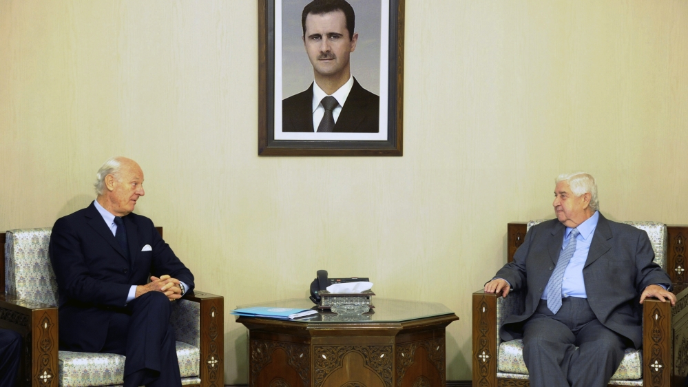 Walid al-Moallem, Staffan de Mistura