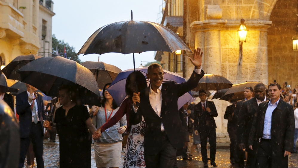 U.S. President Barack Obama tours Old Havana with his family at the start of a three-day visit to Cuba, in Havana