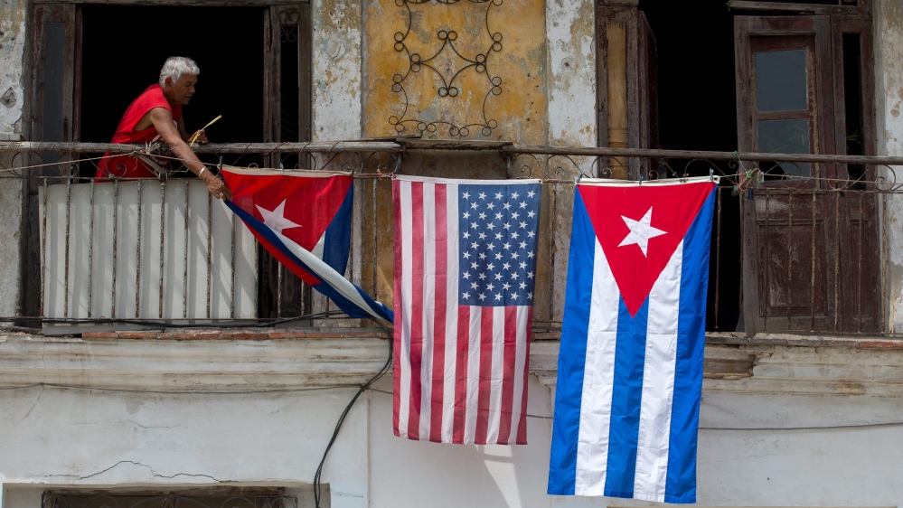 Flags of the United States and Cuba were displayed in the capital Havana [EPA]