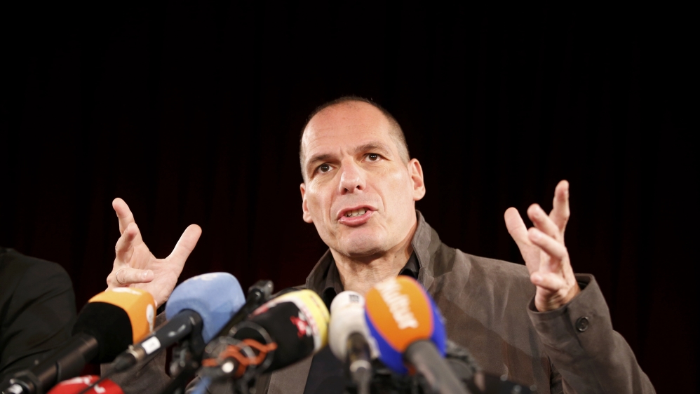 Greece''s former Finance Minister Varoufakis addresses a news conference in Berlin