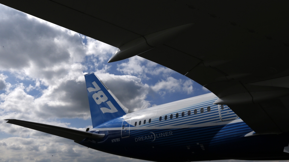 File photo of a 787 Dreamliner passenger jet in Manchester