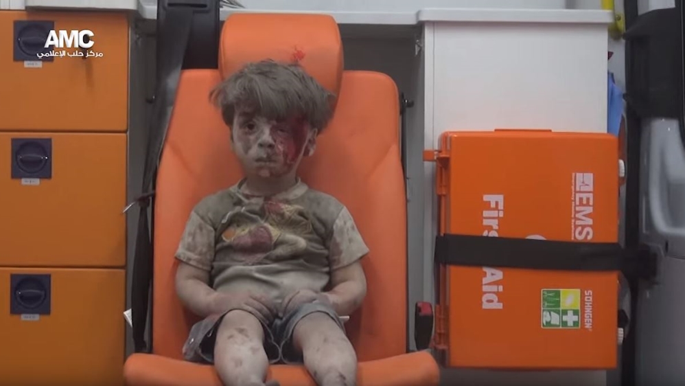5-year-old victim of air strike in Aleppo
