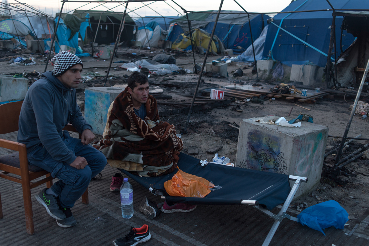 Calais burning