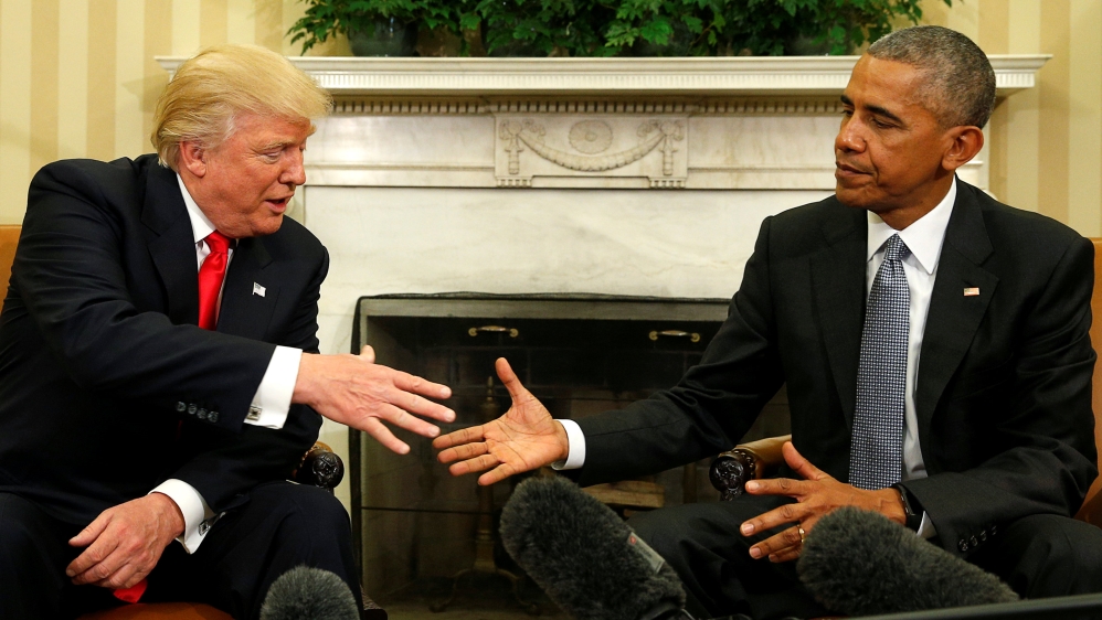 Obama meets with Trump at the White House in Washington