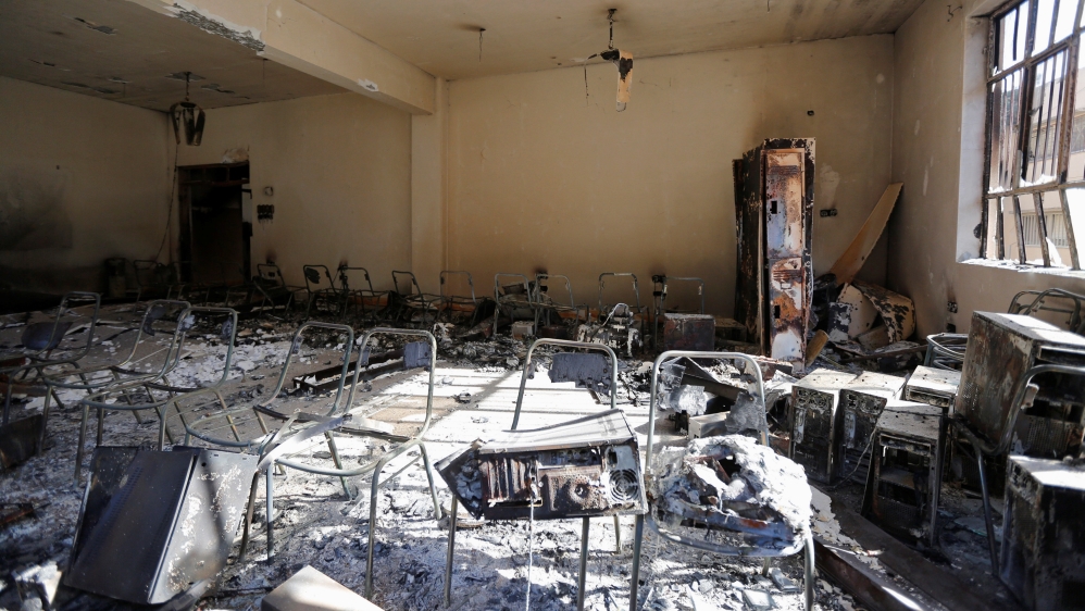 Mosul University now bears the scars of its use as an ISIL facility, as well as the fight to retake it [Ahmed Saad/Reuters]