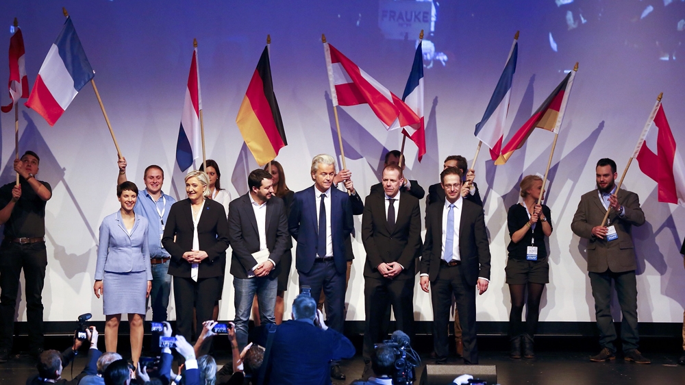 Germany''s Alternative for Germany (AfD) leader Frauke Petry, France''s National Front leader Marine Le Pen