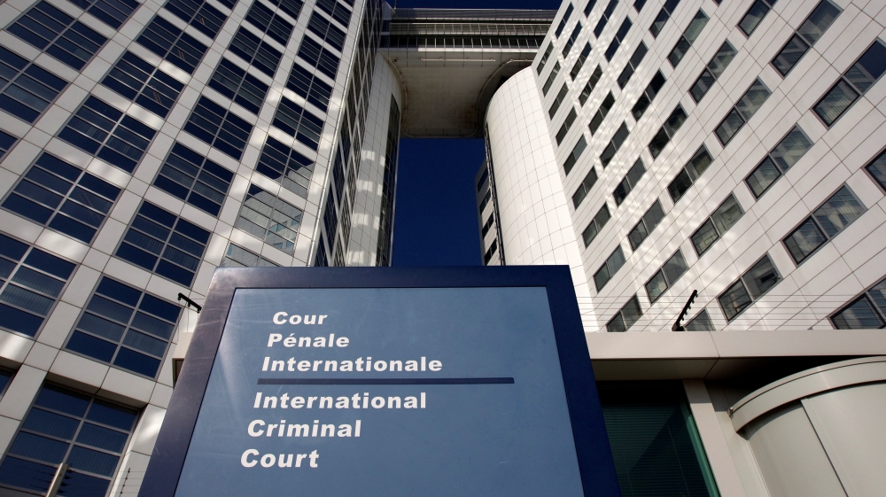 The entrance of the ICC is seen in The Hague