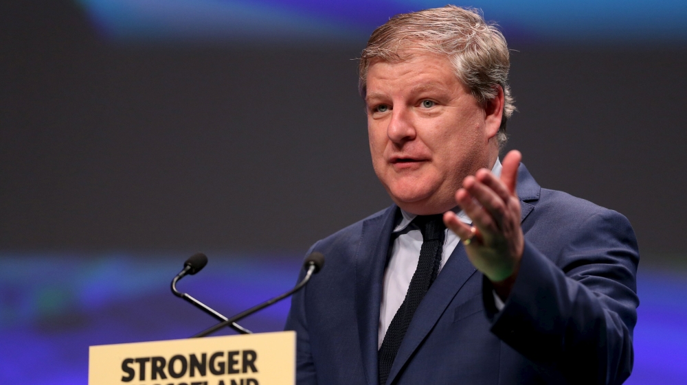 Angus Robertson makes a speech during the Scottish National Party''s annual conference in Aberdeen, Scotland