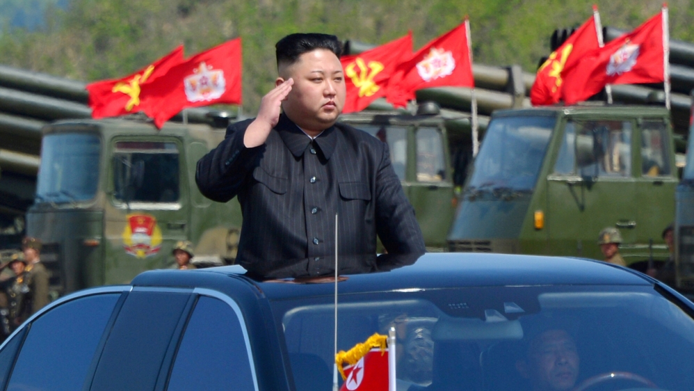FILE PHOTO: North Korea''s leader Kim Jong Un watches a military drill marking the 85th anniversary of the establishment of the Korean People''s Army