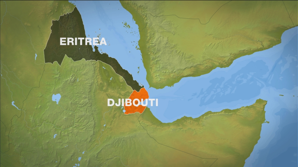 Map of Djibouti and Eritrea