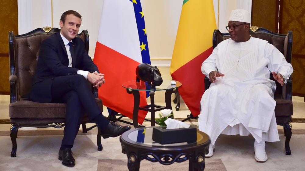 Mali''s President Ibrahim Boubacar Keita meets with France''s President Emmanuel Macron in Bamako