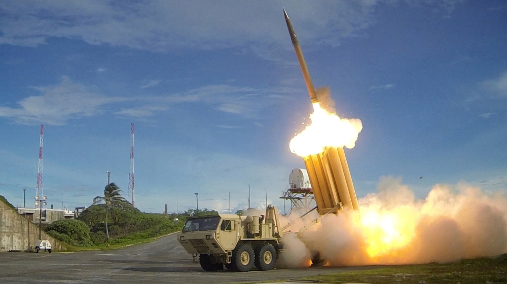 FILE PHOTO: A Terminal High Altitude Area Defense (THAAD) interceptor is launched during a successful intercept test