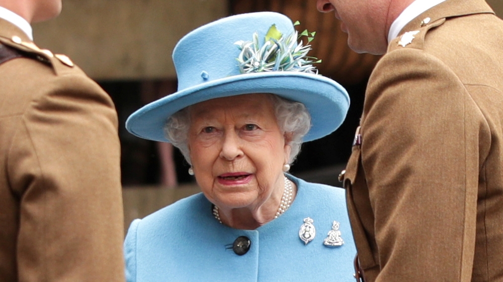 Britain''s Queen Elizabeth visits the Household Cavalry Mounted Regiment at the Hyde Park Barracks, London