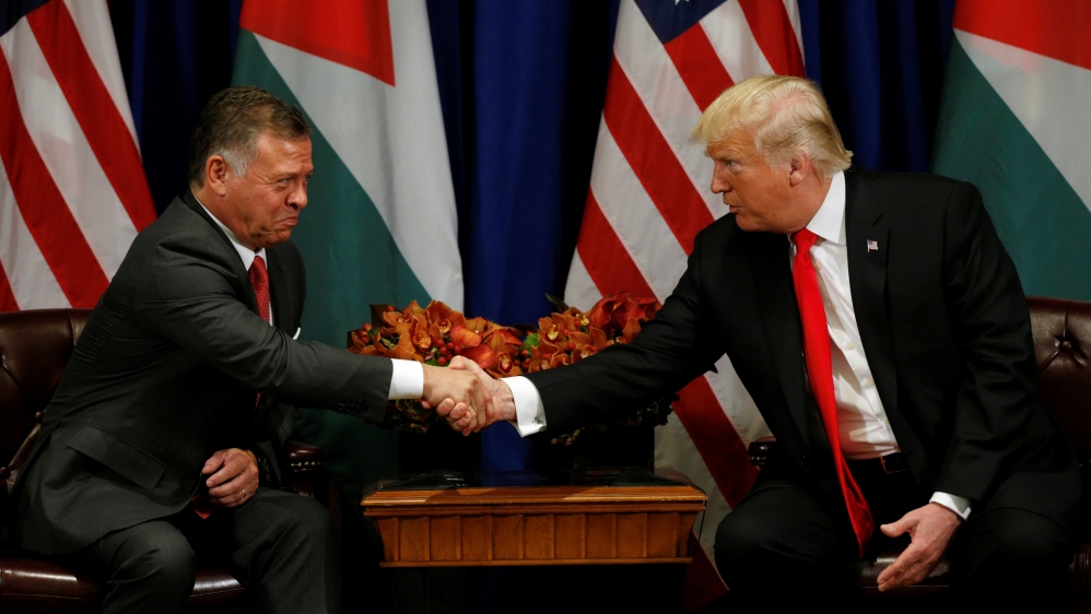 President Donald Trump meets Jordan’s King Abdullah II during the UN General Assembly in New York in 2017