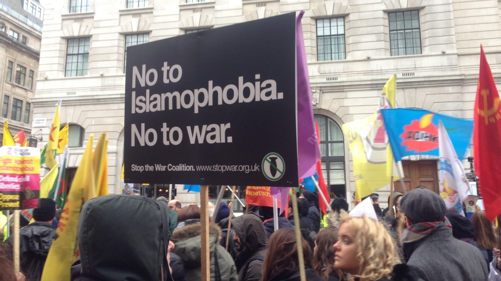 Cities across the UK and Europe saw protests to mark International Day for the Elimination of Racism and Discrimination [Claire Gilbody-Dickerson/Al Jazeera]