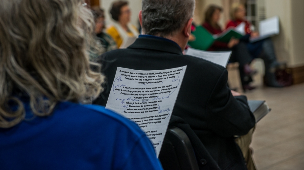 The choir has performed about 250 concerts, four were in the past month [Dimitris Sideridis/Al Jazeera]