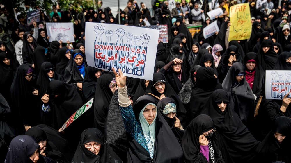 Iran protest nuclear deal Trump decision REUTERS