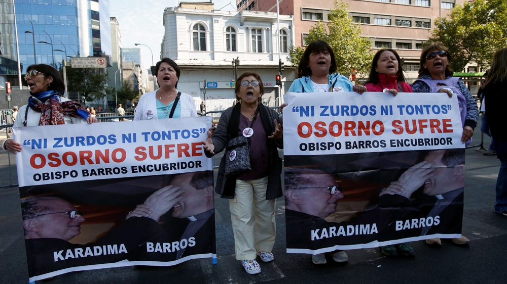 January's papal visit was marred by protests against alleged cover-ups of sex abuse [File: Carlos Vera/Reuters]