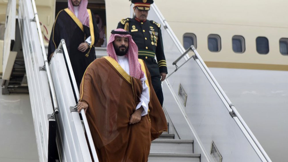 Handout picture released by the G20 Press Office showing Saudi Crown Prince Mohammed bin Salman upon his arrival to Buenos Aires [Handout/G20 Press Office/AFP] 